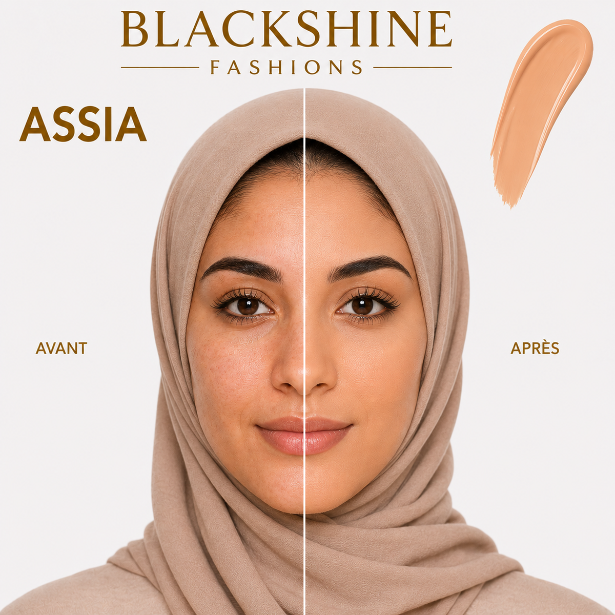 Blackshine Fond de Teint Waterproof – Longue Tenue, Teint Parfait