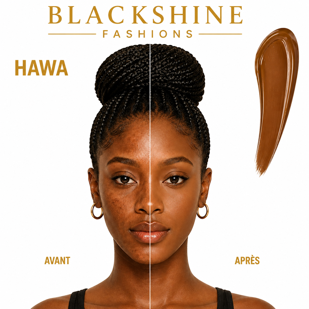 Blackshine Fond de Teint Waterproof – Longue Tenue, Teint Parfait