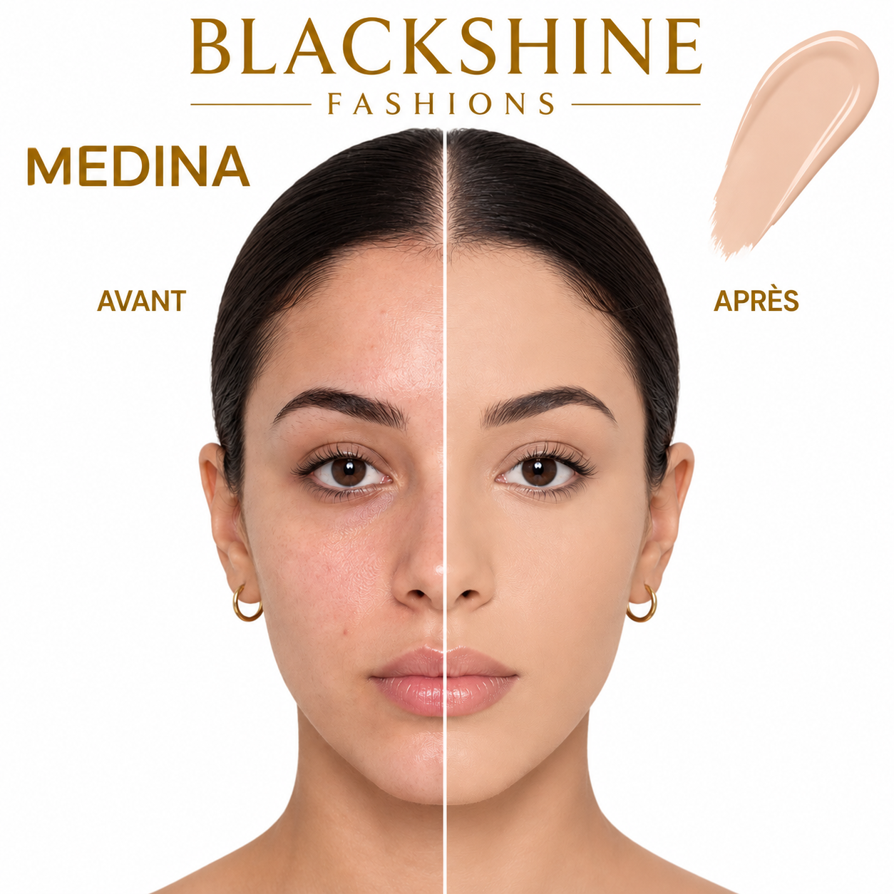 Blackshine Fond de Teint Waterproof – Longue Tenue, Teint Parfait
