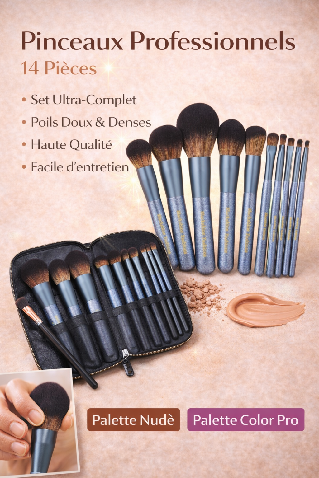 Pinceaux Maquillage Blackshine – Application Parfaite & Fini Pro