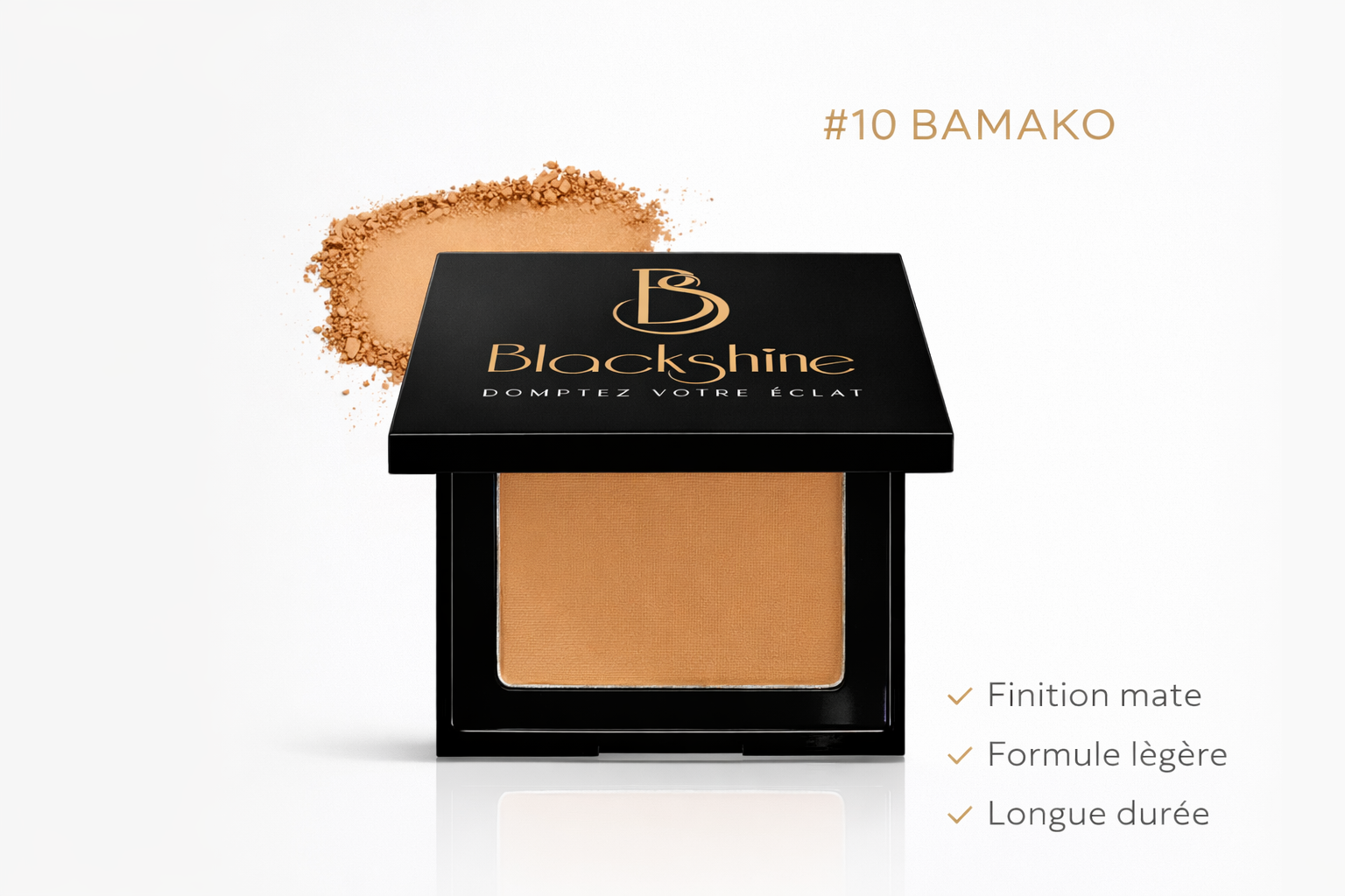 poudre compacte Blackshine matifiante teint naturel

