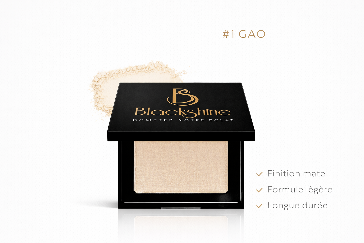 poudre compacte Blackshine matifiante teint naturel
