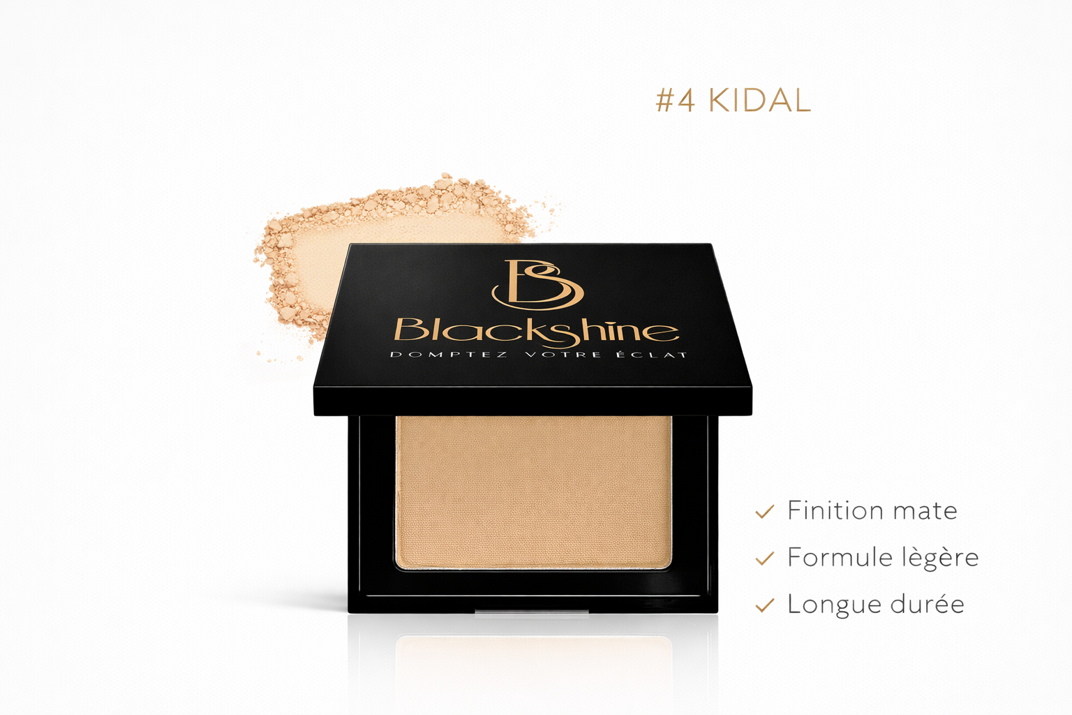 poudre compacte Blackshine matifiante teint naturel
