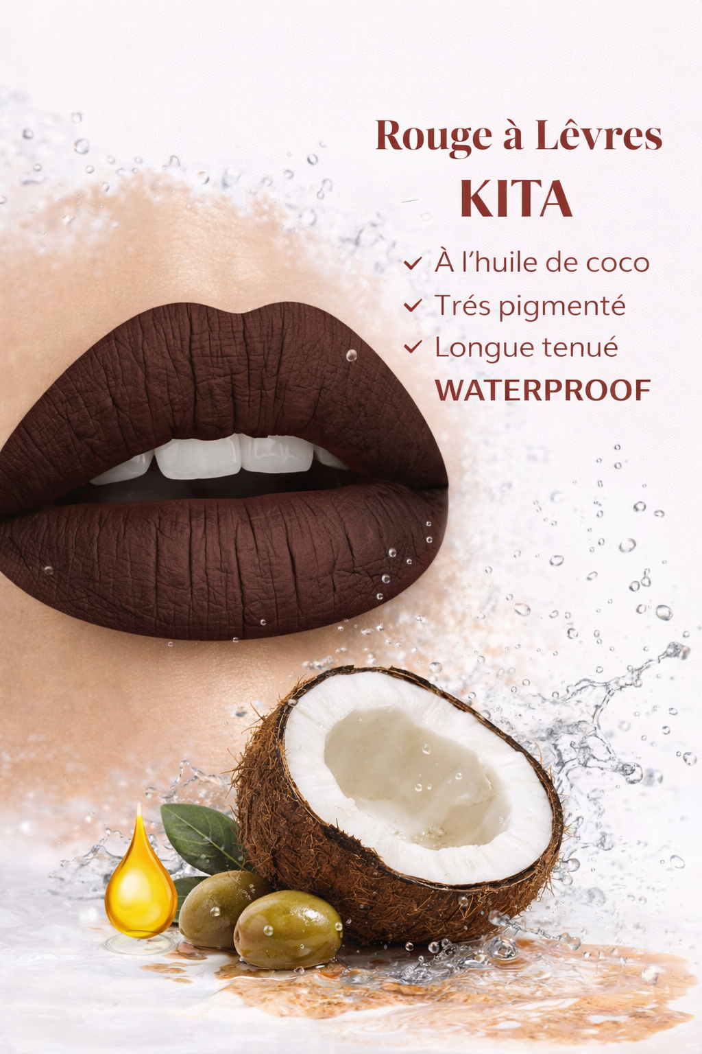 rouge à lèvres waterproof Blackshine longue tenue
